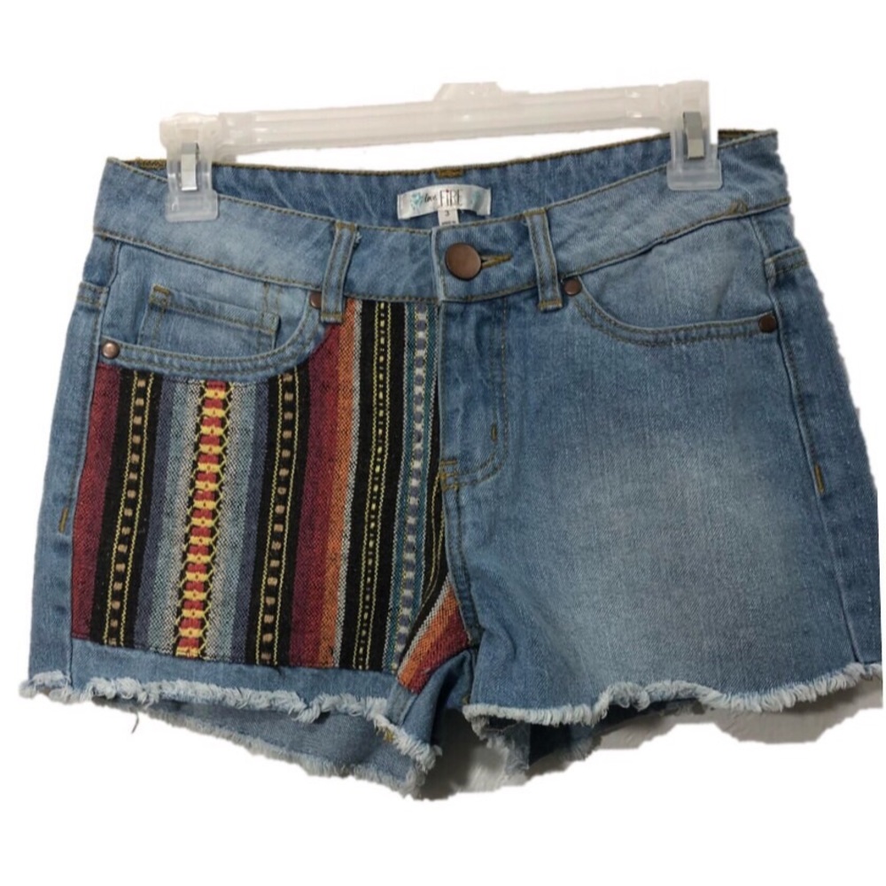 Love Fire boho jean shorts